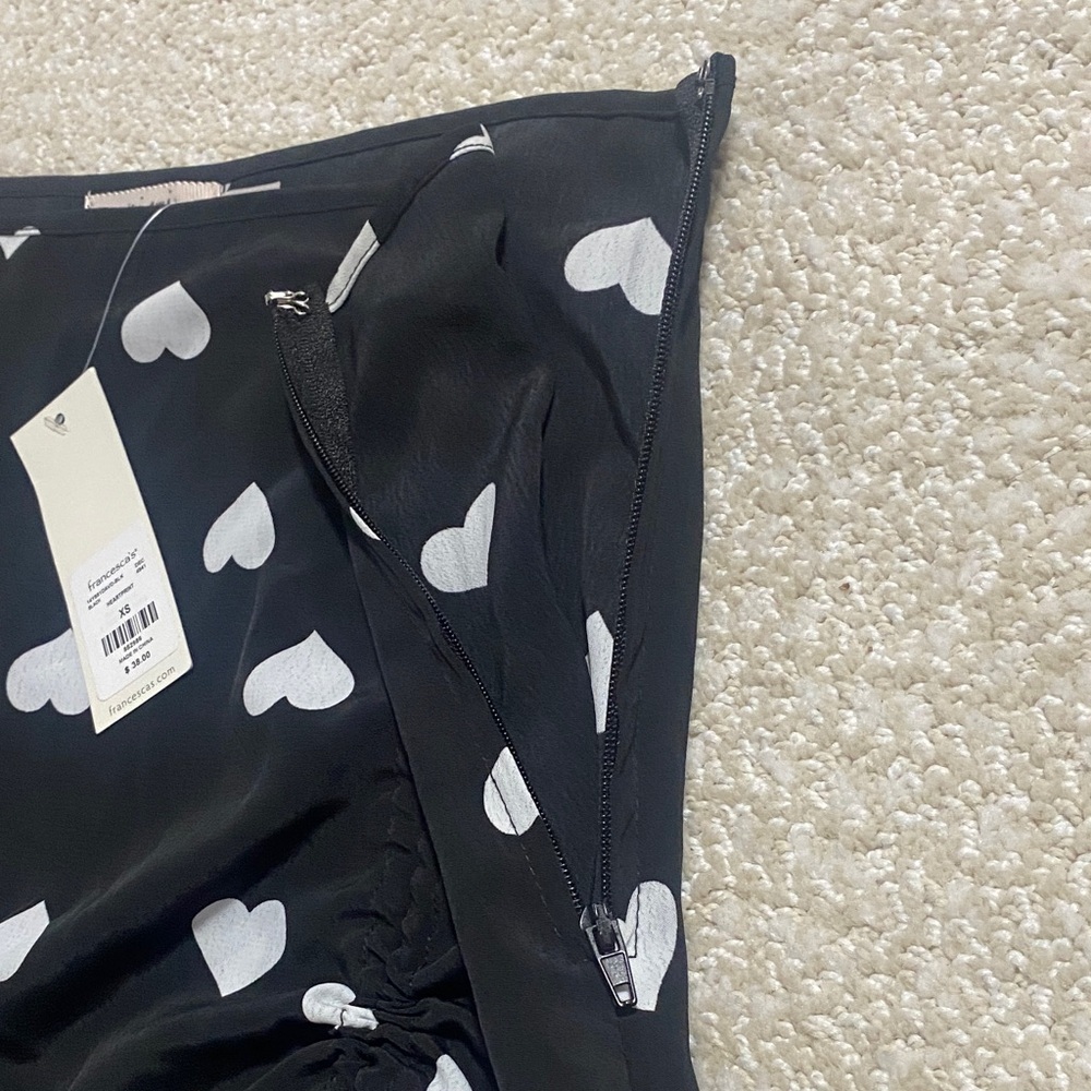 Miami Black and White Heart Mini Skirt - Picture 8 of 15